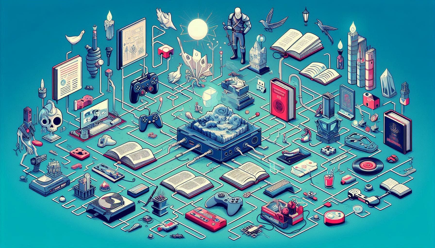 Ilustración sobre juegos y literatura