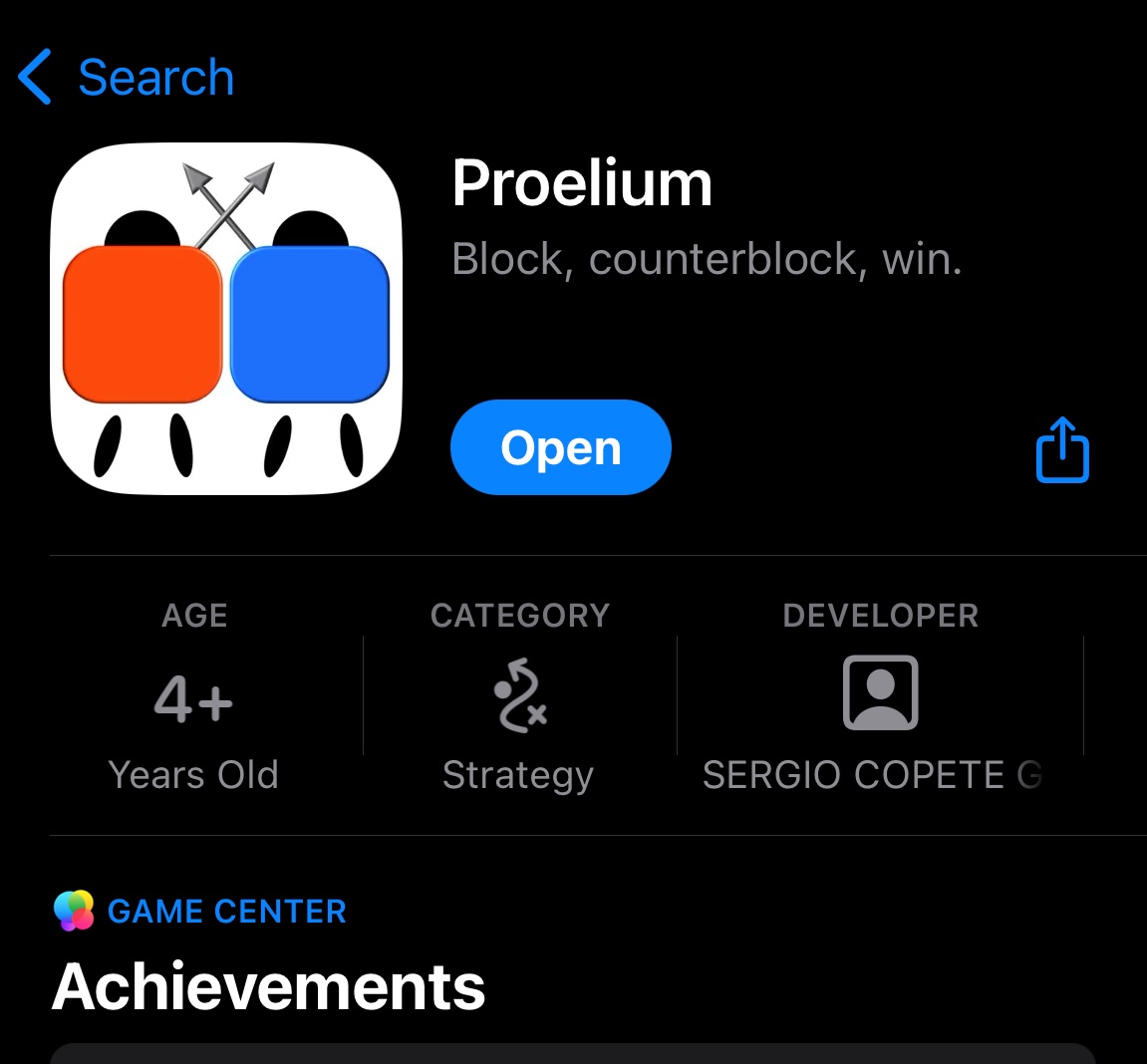 Imagen de la entrada de Proelium en la AppStore